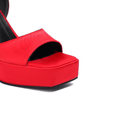 NAVCO Ankle Strap Satin Platform Sandals