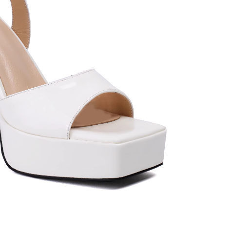 NAVCO Ankle Strap Patent Leather Platform Sandals