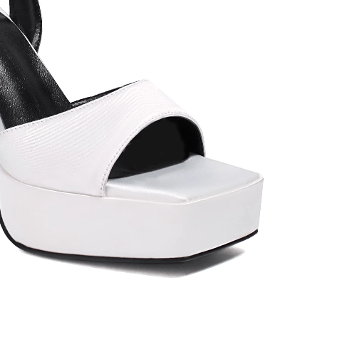 NAVCO Ankle Strap Satin Platform Sandals