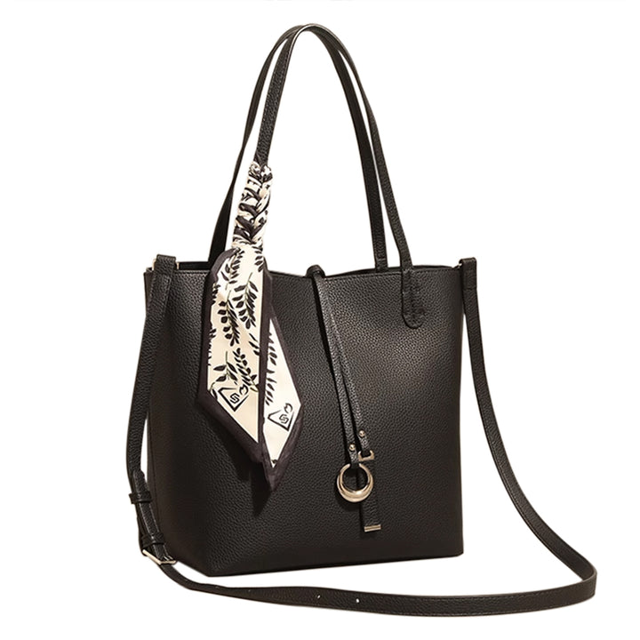 NEKIU Scarf Leather Bucket Bag