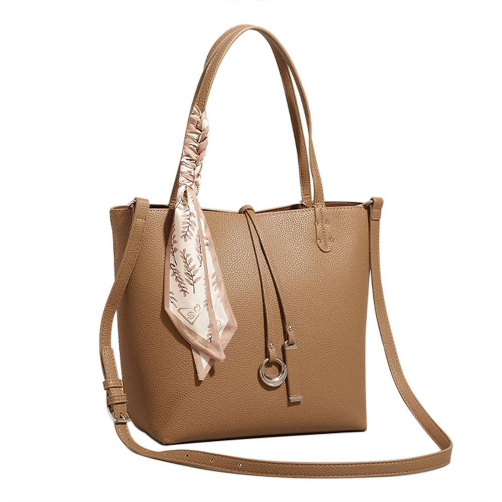 NEKIU Scarf Leather Bucket Bag