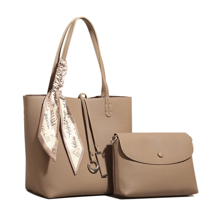 NEKIU Scarf Leather Bucket Bag