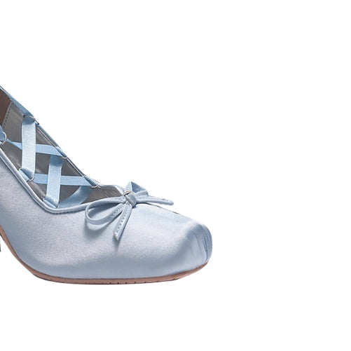 NEKUC Lace Up Block Heel Pumps