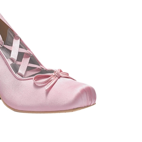 NEKUC Lace Up Block Heel Pumps