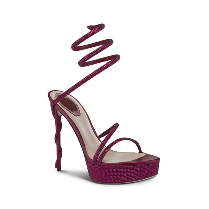 NELRU Diamante Wrap High Heel Platform Sandals