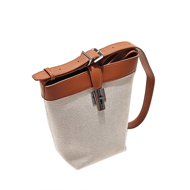 NUSTO Metal Lock Bi-Color Bucket Bag