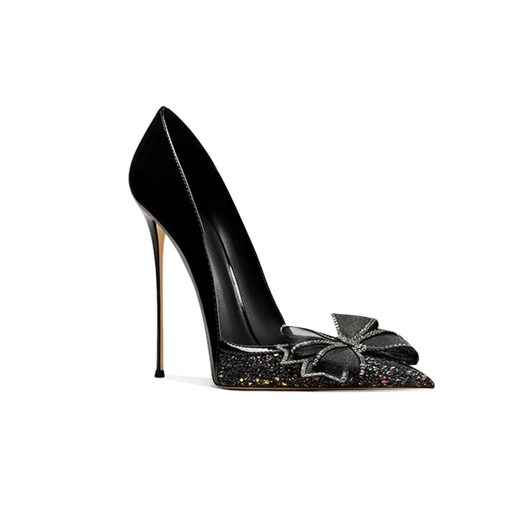 PERAC Diamante Bow High Heel Pumps - 10cm