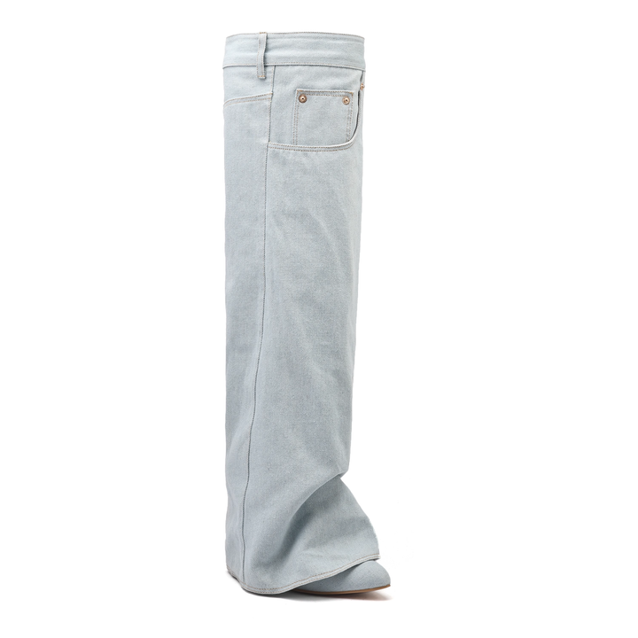 POGIH Denim Knee High Boots