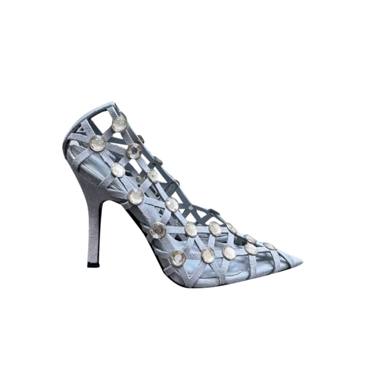 POIDE Diamante Cut Out High Heel Pumps
