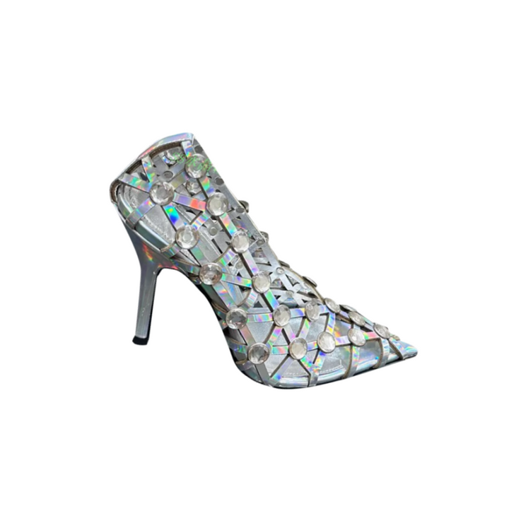 POIDE Diamante Cut Out High Heel Pumps