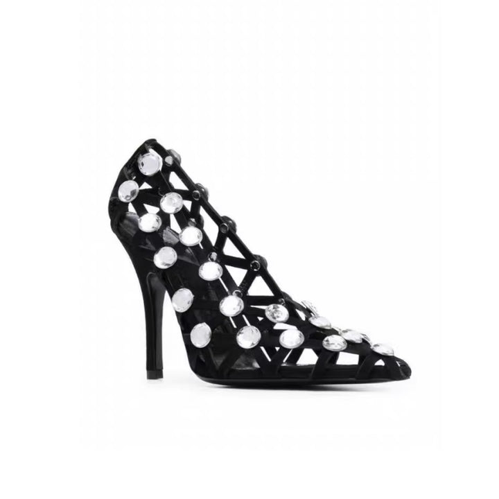 POIDE Diamante Cut Out High Heel Pumps