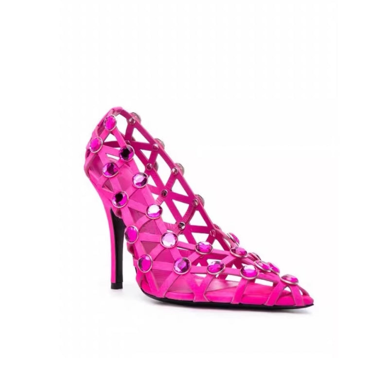 POIDE Diamante Cut Out High Heel Pumps