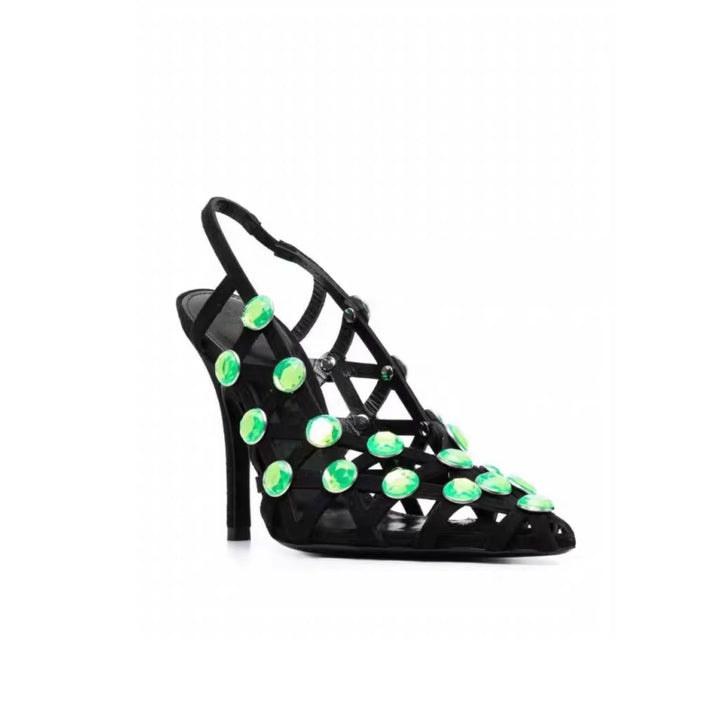 POIDE Diamante Cut Out High Heel Sandals