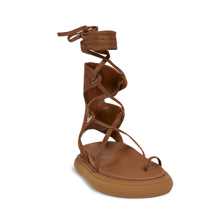 PUSSA Lace Up Gladiator Sandals