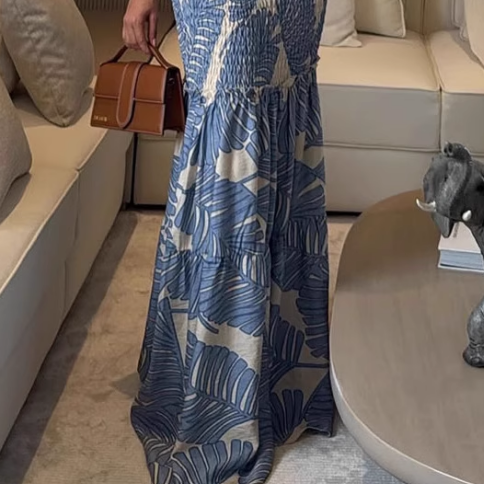 QUENT Cut Out Printed Maxi Dress