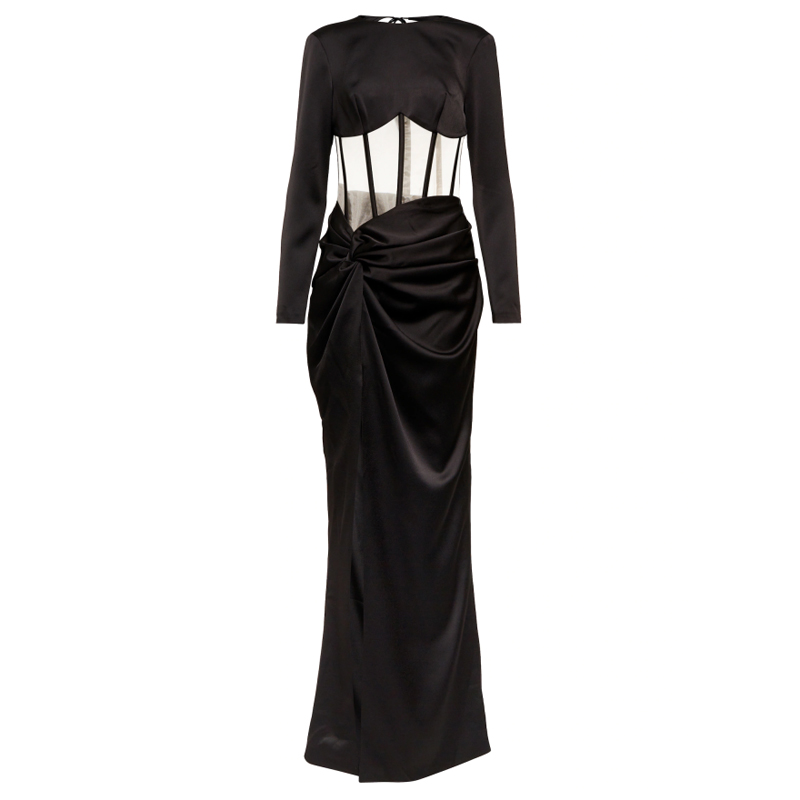 QUTCA See Through Evening Dress Gown