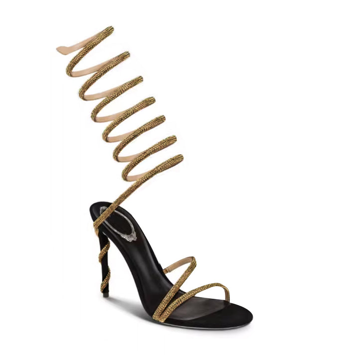 RAFEI Diamante Wrap High Heel Sandals