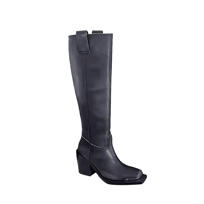 RALOU Metal Plated Knee High Boots