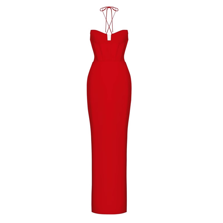 REMIU Halter Neck Evening Dress Gown