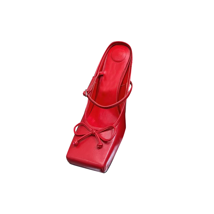 RENIV Bow High Heel Mules Pumps - 10cm