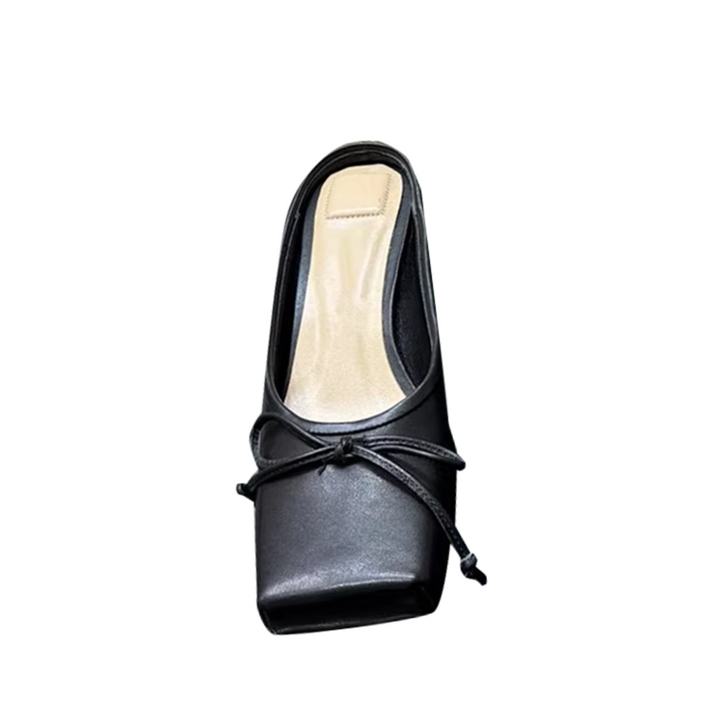 RENIV Bow Mid Heel Mules Pumps - 4.5cm
