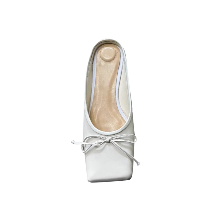 RENIV Bow Mid Heel Mules Pumps - 4.5cm