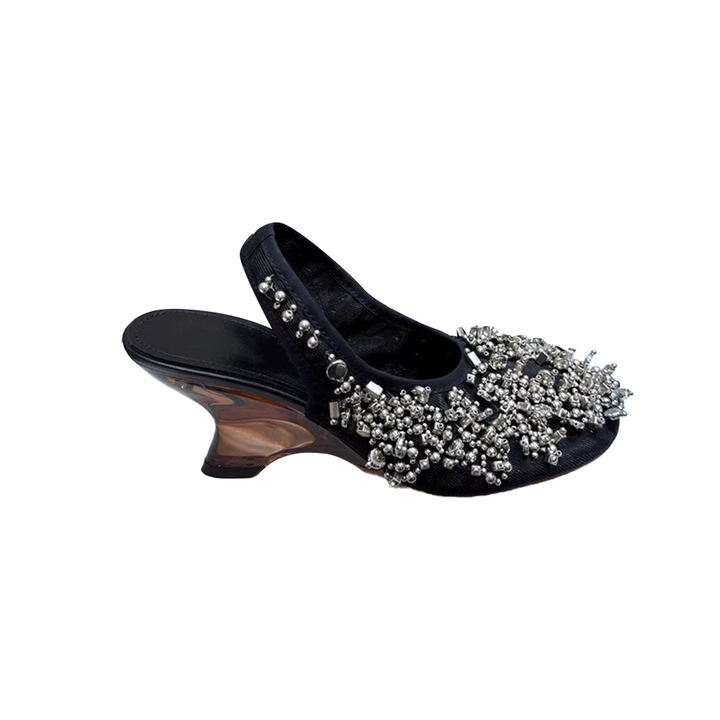 ROHET Beaded Wedged Heel Sandals