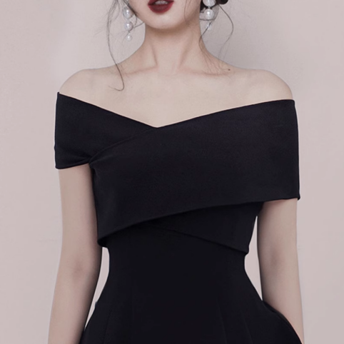 ROTME Off-Shoulder Mini Evening Dress Gown