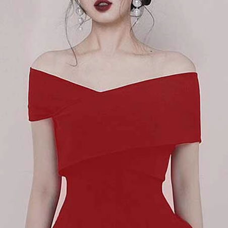 ROTME Off-Shoulder Mini Evening Dress Gown