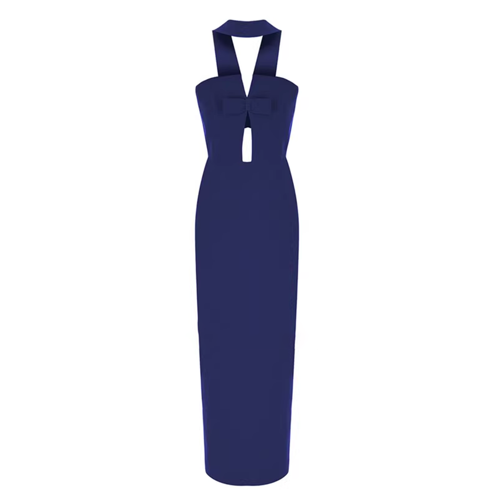 RUBEC Cut Out Evening Dress Gown