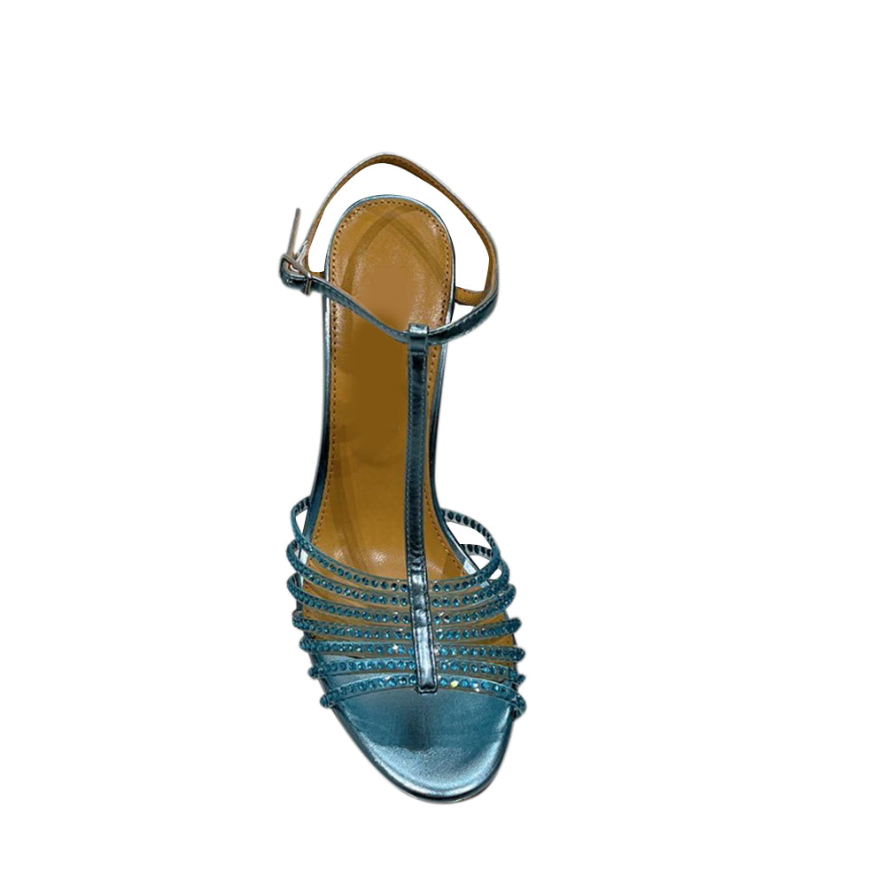 RUECA Diamante Ankle Strap High Heel Sandals