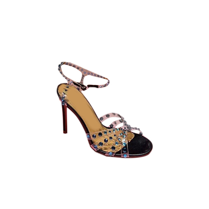 RULNA Diamante PVC High Heel Naked Sandals