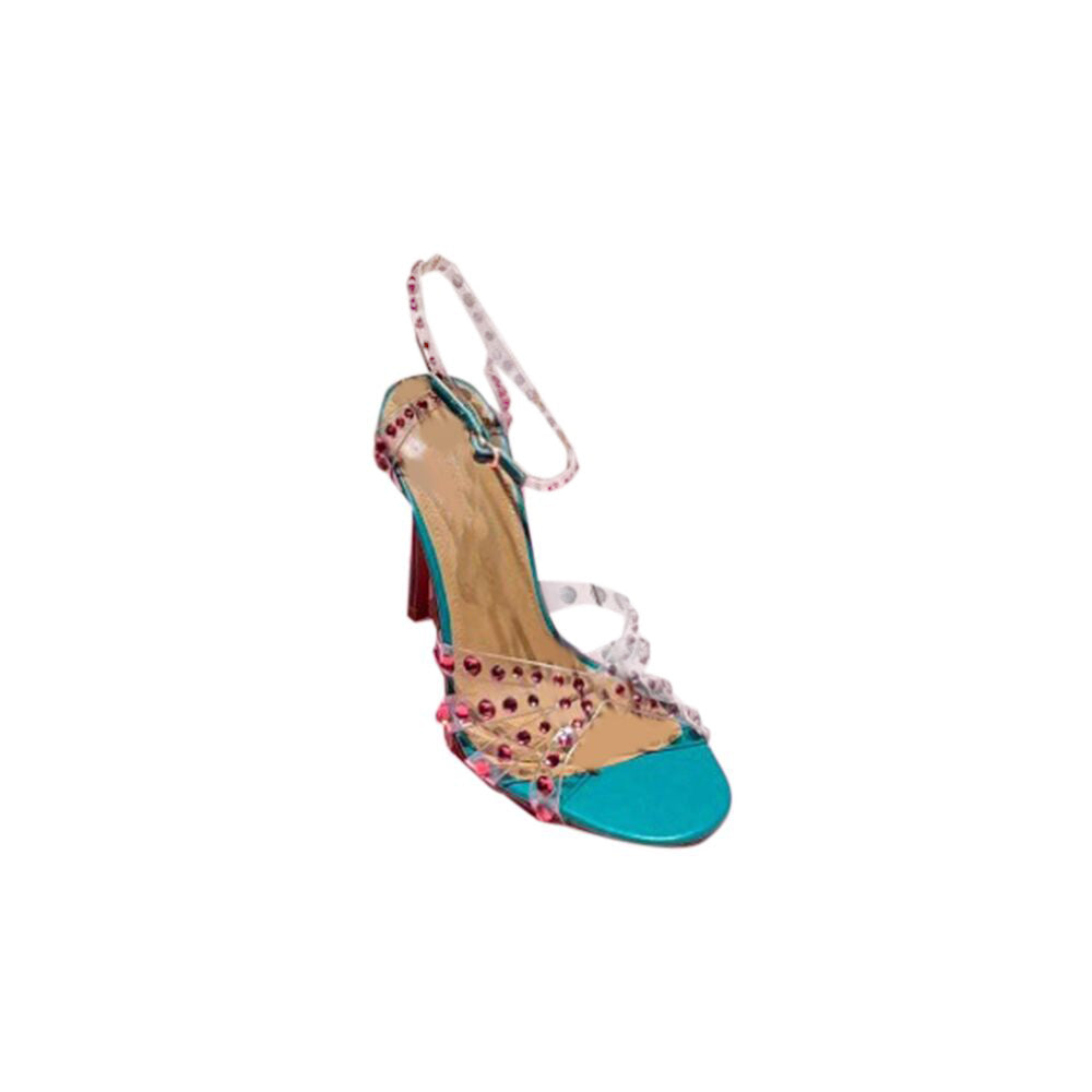 RULNA Diamante PVC High Heel Naked Sandals