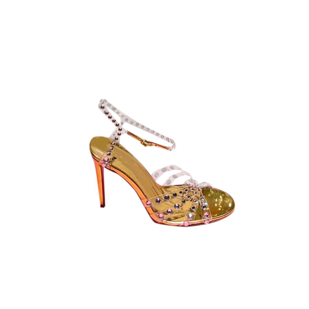 RULNA Diamante PVC High Heel Naked Sandals