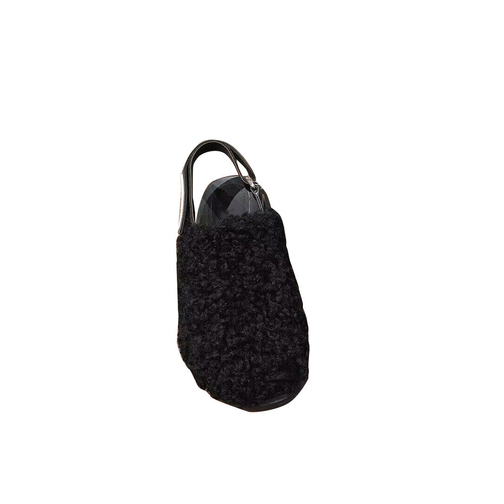 RUMIE Fur Flat Sandals