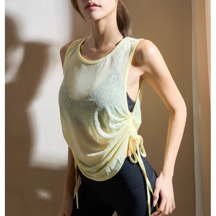 SABVI Yoga Pilates Back Opening Fitted Fitness Top