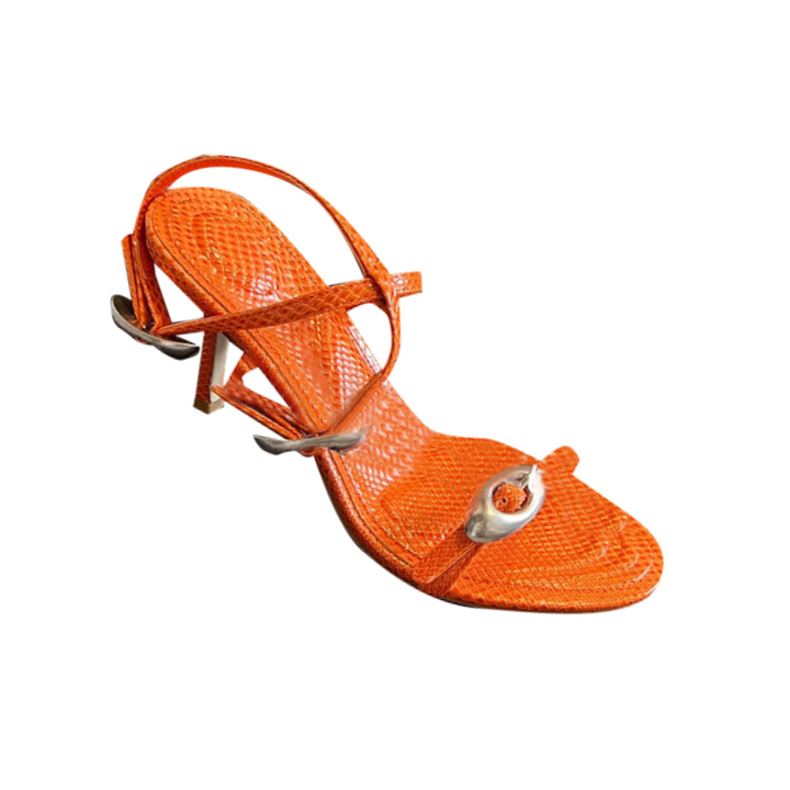 SANBE Metal Embellished Mid Heel Sandals