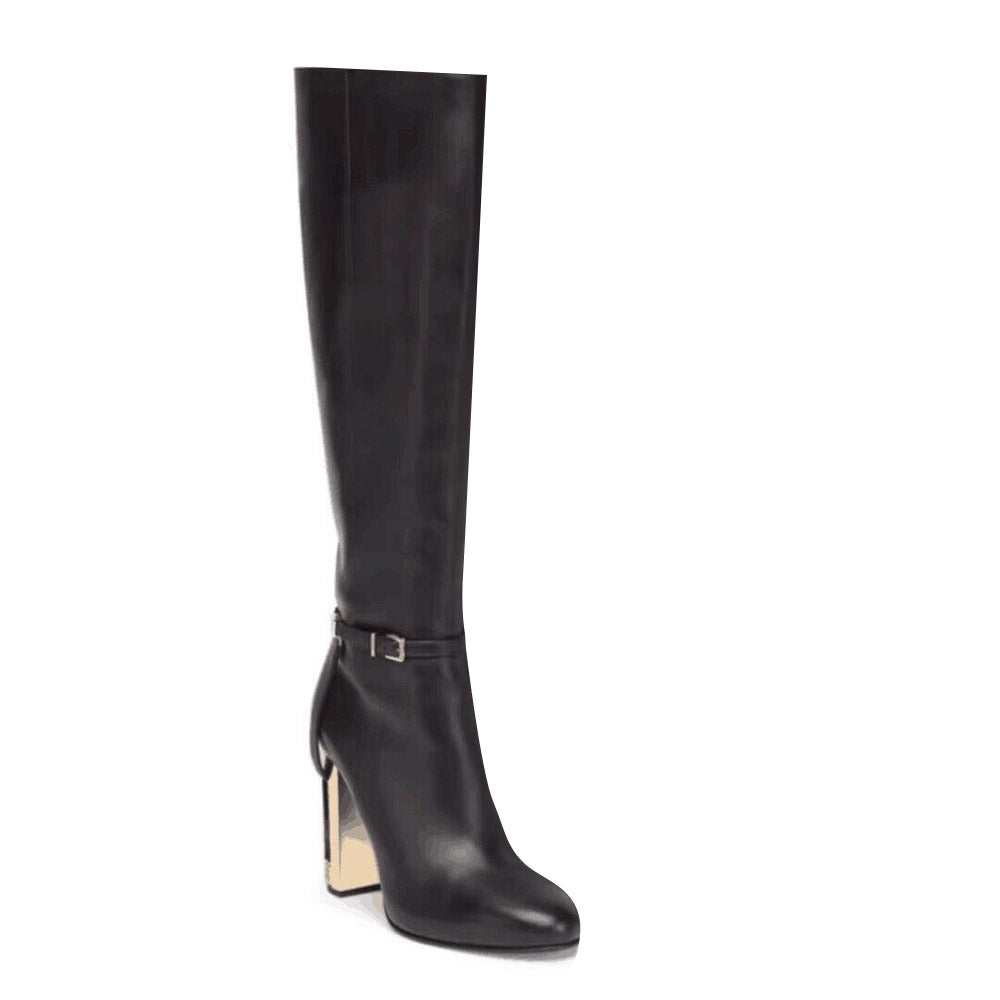 SEKIL Cut Out Heel Knee High Boots