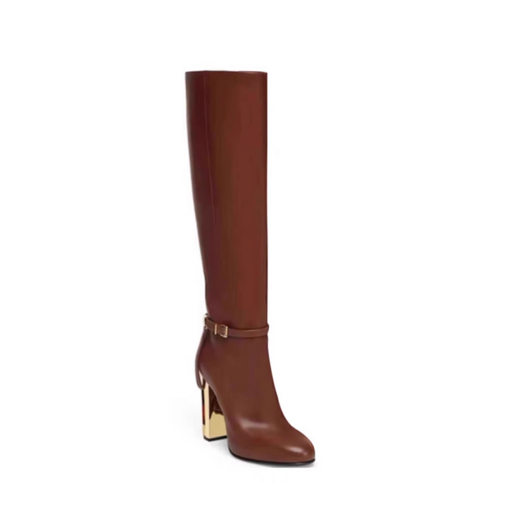 SEKIL Cut Out Heel Knee High Boots