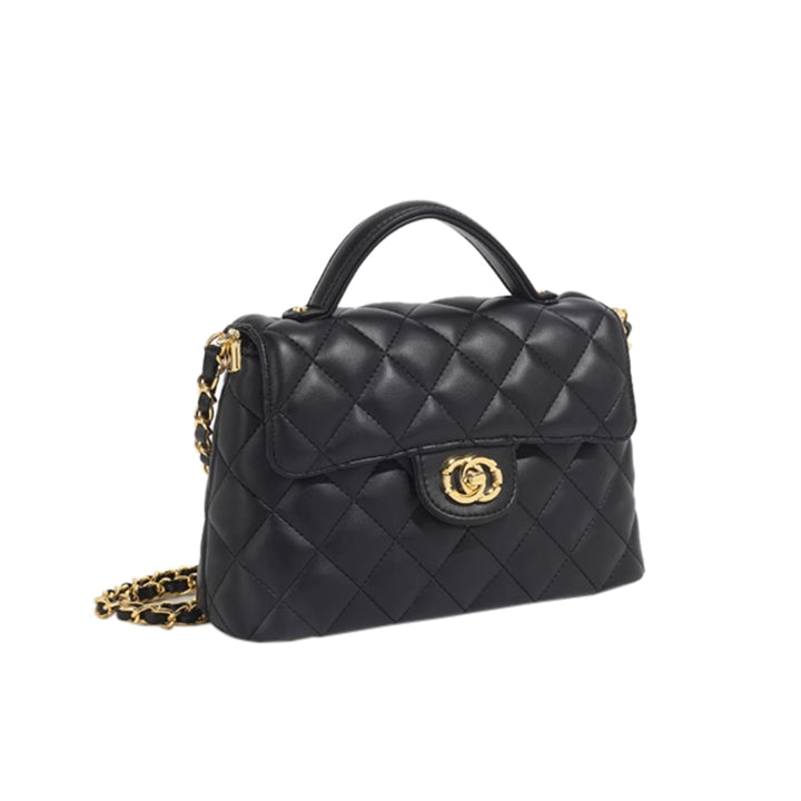 SENVT Metal Lock Quilted Cross Body Bag