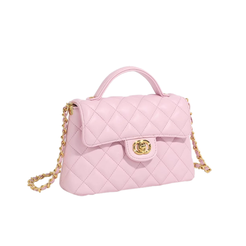 SENVT Metal Lock Quilted Cross Body Bag