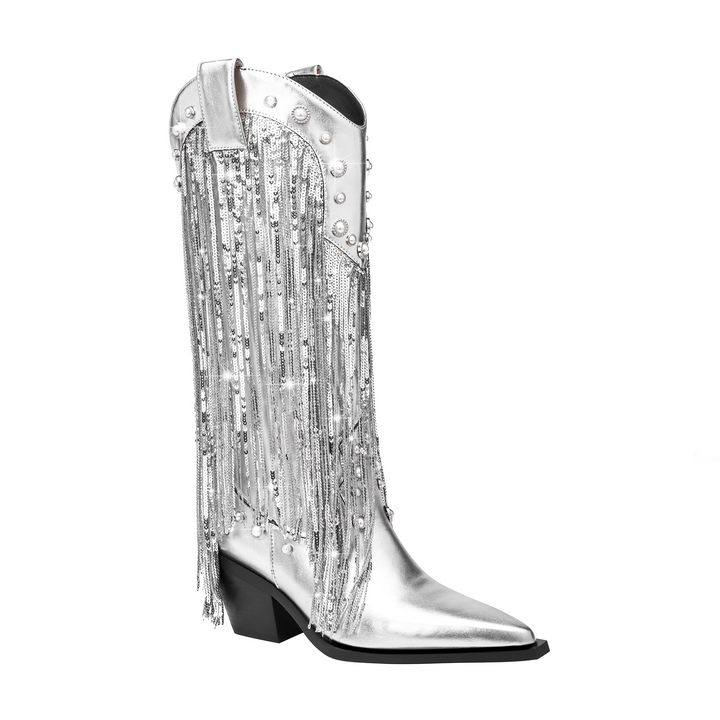 SETCI Sequinned Knee High Boots