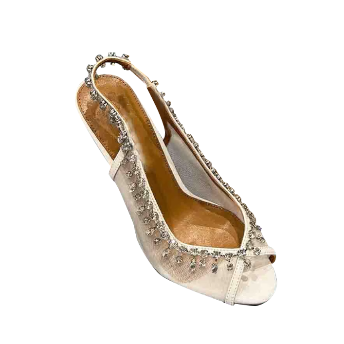 SGCAN Diamante Mesh High Heel Sandals