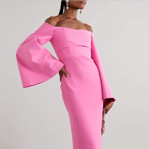 SLAUS Off-Shoulder Evening Dress Gown