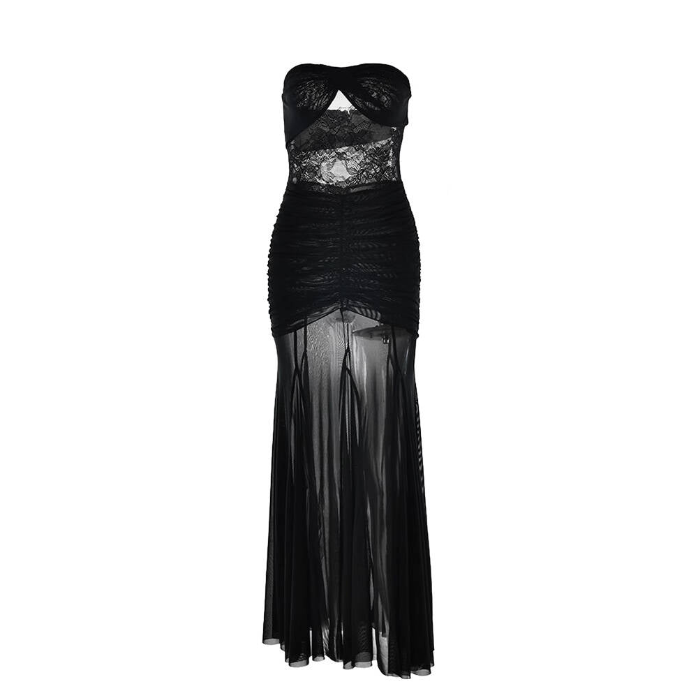 SLEVA Tube See-Through Evening Dress Gown