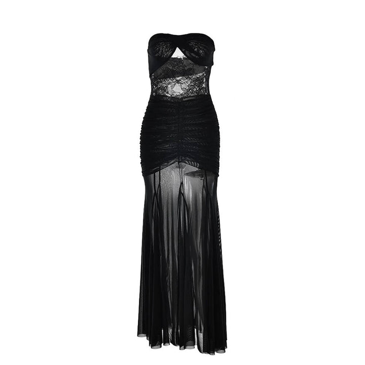 SLEVA Tube See-Through Evening Dress Gown