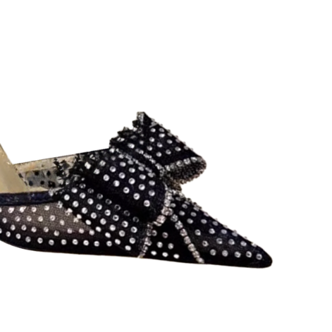 SUDTO Diamante Bow High Heel Sandals