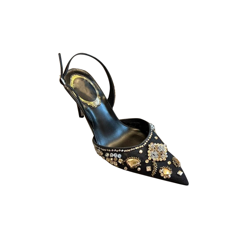SURCI Diamante Mesh High Heel Pumps