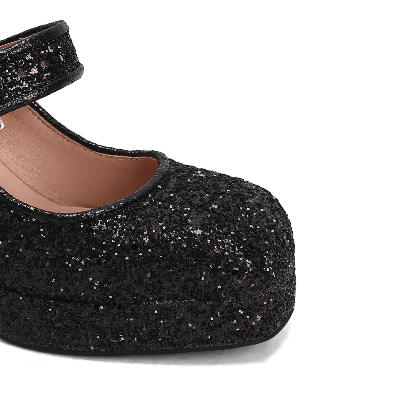 SUVOK Glitter Block Heel Pumps
