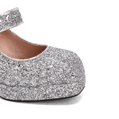 SUVOK Glitter Block Heel Pumps